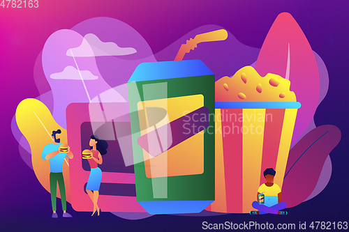 Image of Snacking non-stop concept vector illustration.