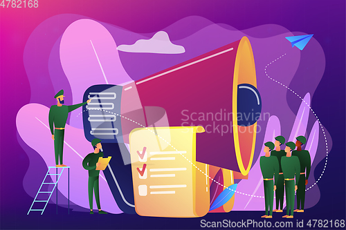 Image of Compulsory military service concept vector illustration.
