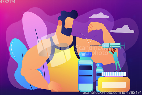 Image of Anabolic steroids concept vector illustration.