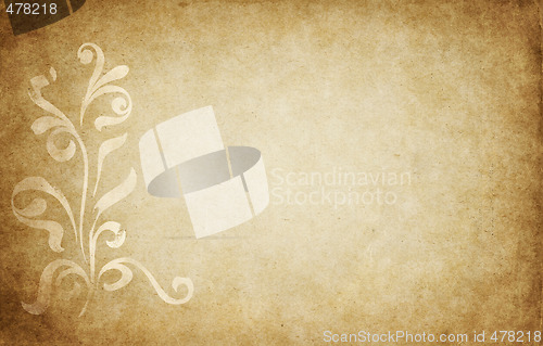 Image of parchment with floral design