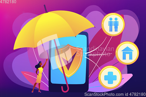 Image of On-demand insurance concept vector illustration.