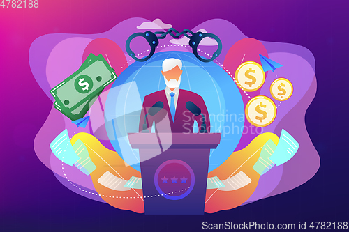 Image of Political corruption concept vector illustration.