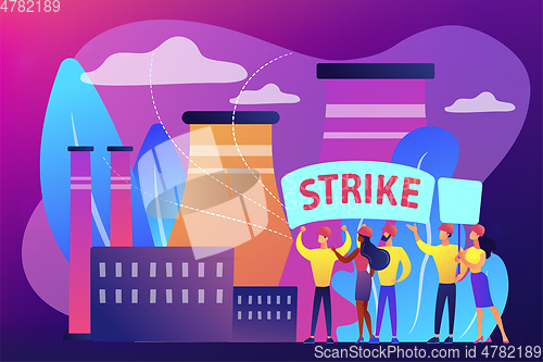 Image of Strike action concept vector illustration.