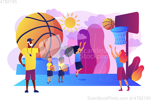 Image of Basketball camp concept vector illustration.