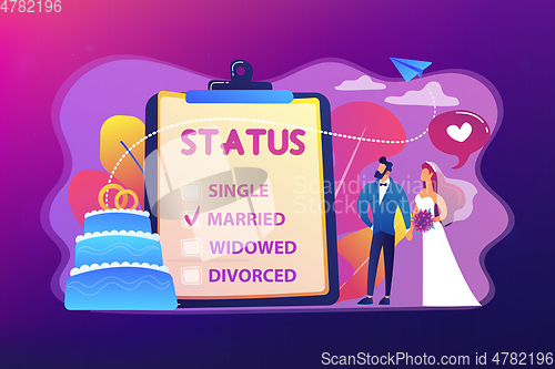 Image of Relationship status concept vector illustration.