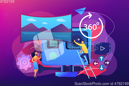 Image of Virtual tour concept vector illustration.