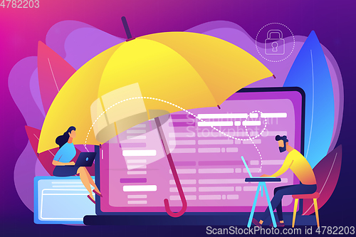 Image of Cyber insurance concept vector illustration.