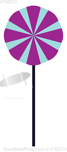 Image of Spiral-shaped purple-colored lollipop/Candy vector or color illu