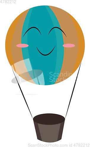 Image of A colourful hot air balloon flying in the sky vector or color il