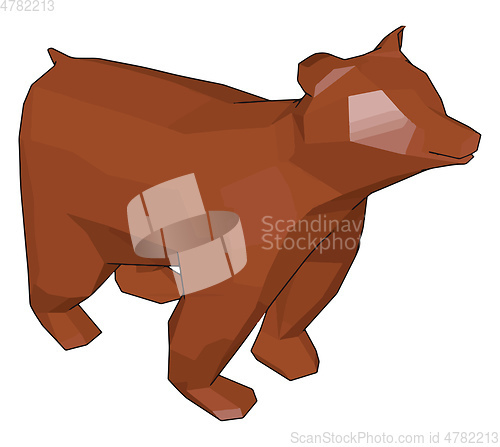 Image of A brown bear toy vector or color illustration