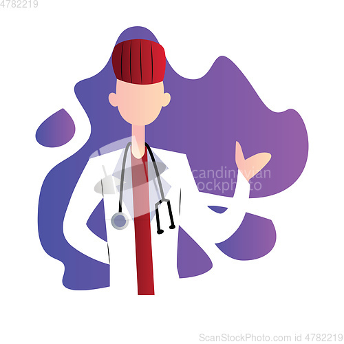 Image of Male doctor minimalistic vector occupation illustration on a whi