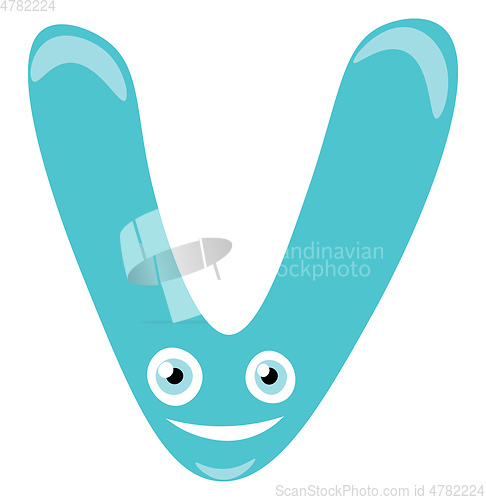 Image of Happy face of U alphabet vector or color illustration