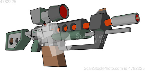 Image of Gun loaded with bullet vector or color illustration