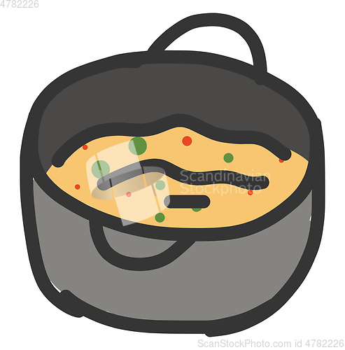 Image of Simple vector illustration on white background of a saucepan