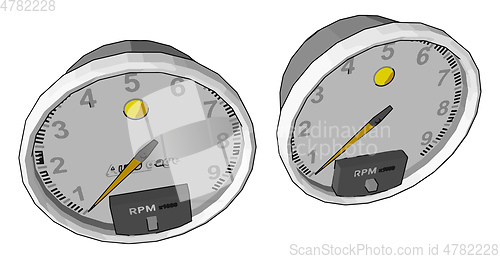 Image of A tachometer object vector or color illustration