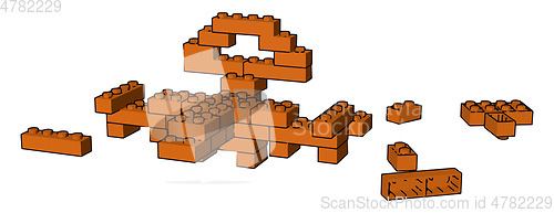 Image of The Orange color block toy vector or color illustration