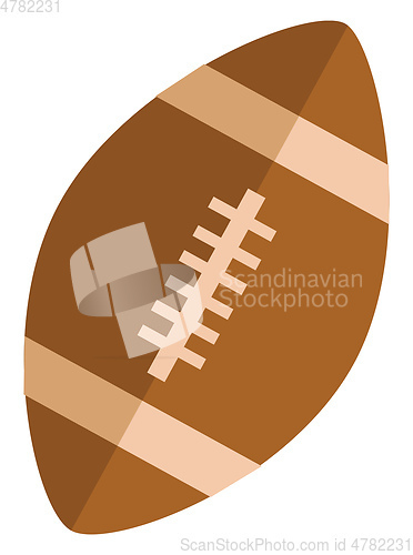 Image of A brown-colored cartoon rugbyball vector or color illustration