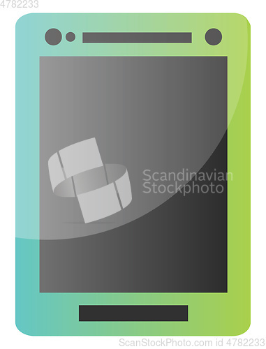 Image of Blue and green tablet vector icon illustration on a white backgr