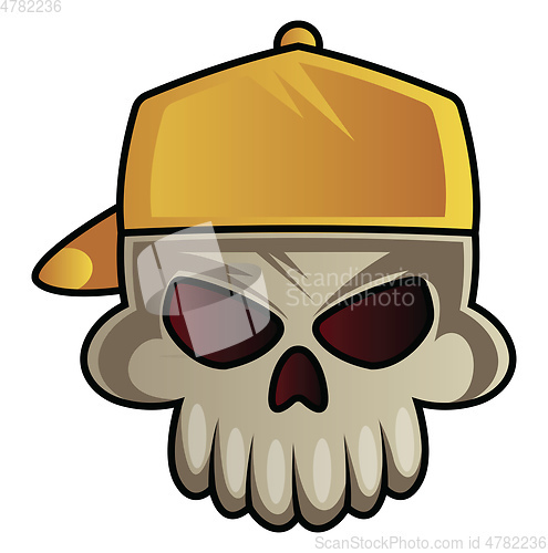 Image of Skull with baseball hat illustration vector on white background 