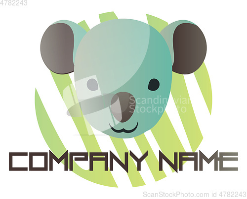 Image of Cute baby koala on light green circle vector logo design on a wh