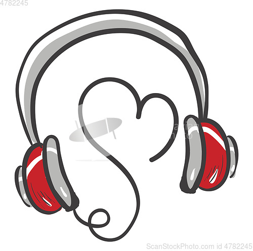 Image of Love music headphones vector or color illustration