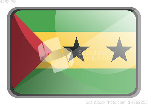 Image of Vector illustration of São Tomé and Príncipe flag on white ba