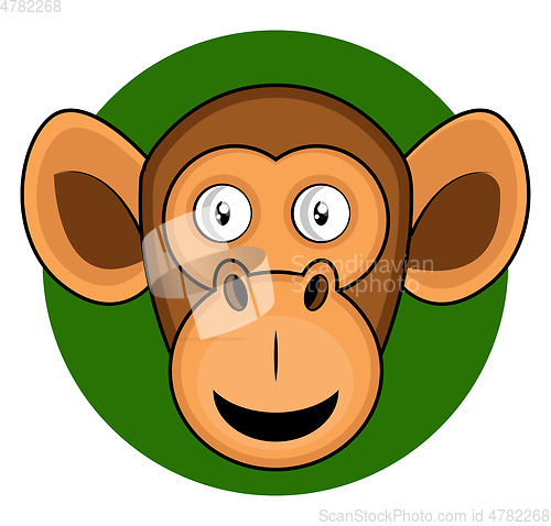 Image of Cartoon brown moneky vector illustration on white background