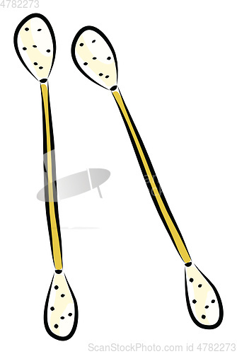 Image of Cotton buds vector illustration on white background.