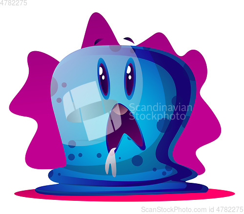 Image of Scard blue cartoon monster vector illustartion on white backgrou