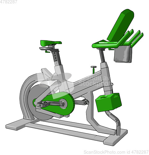 Image of Indoor exercise bicycle vector or color illustration
