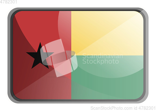 Image of Vector illustration of Guinea Bissau flag on white background.