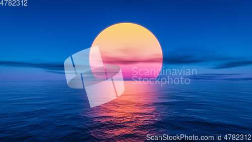 Image of great sunset over the ocean