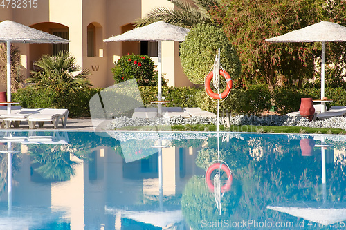 Image of Pool area with lifebuoy