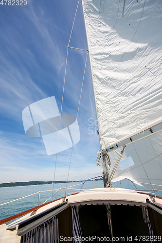 Image of Sailing boat at Starnberg Lake in Germany