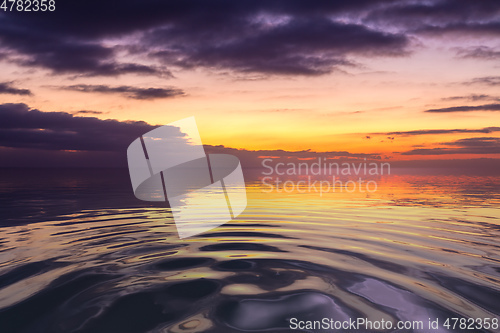 Image of beautiful sunset over the acean