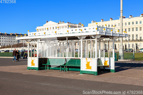 Image of Colorful Brighton beach scenery