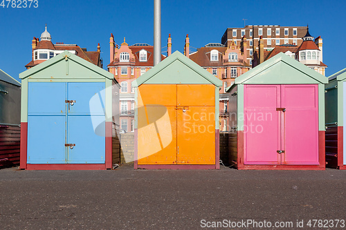 Image of Colorful Brighton beach huts