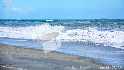 Image of stormy ocean scenery background