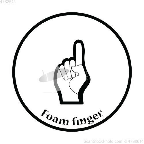 Image of Fan foam hand with number one gesture icon