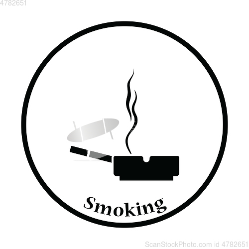 Image of Cigarette in an ashtray icon