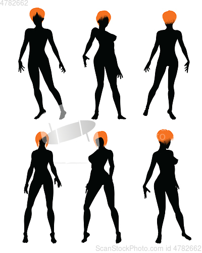 Image of Naked sexy girls silhouette set