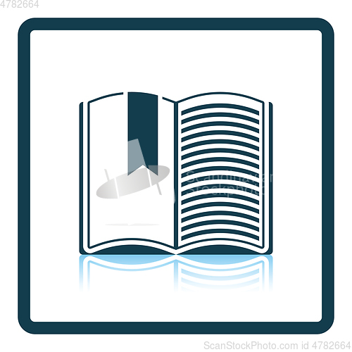Image of Icon of Open book with bookmark
