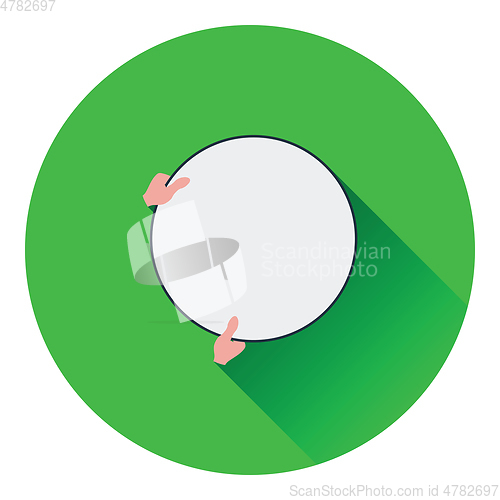 Image of Icon of hand holding photography reflector