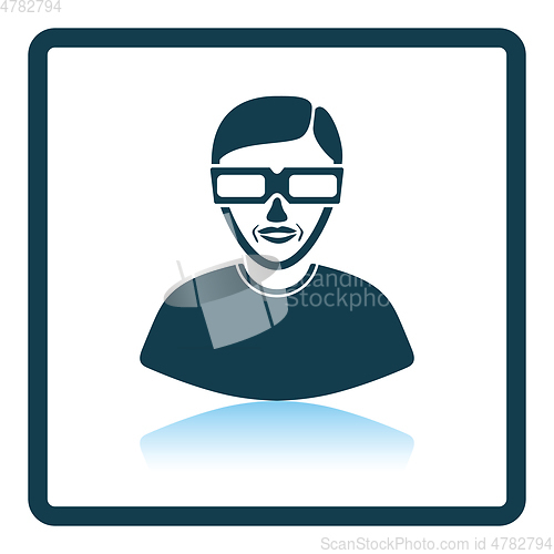 Image of Man with 3d glasses icon