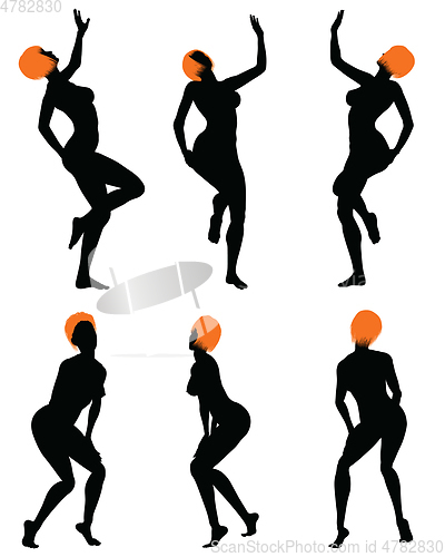 Image of Naked sexy girls silhouette set