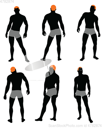 Image of Set of men silhouette