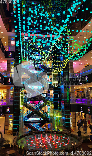 Image of Futuristic design of the atrium in the shopping center European 