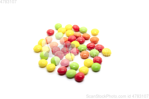 Image of Candy in a multicolored glaze on a white background