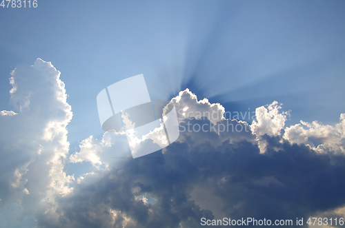 Image of Sky landscape with clouds and sunlight