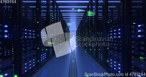 Image of Data Center Computer Racks In Network Security Server Room Cryptocurrency Mining